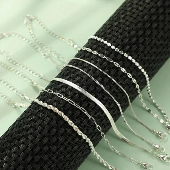 ❤️Women, White Gold/Silver Bracelet Waterproof Layered Set Fashion  Jewelry - Picture 6 of 7